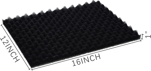 Aquarium Filter Media Bio Sponge Pad 16 x 12 x 1 inch, Set of 3 Fish Pond Foam Filter 20/30/40 ppi