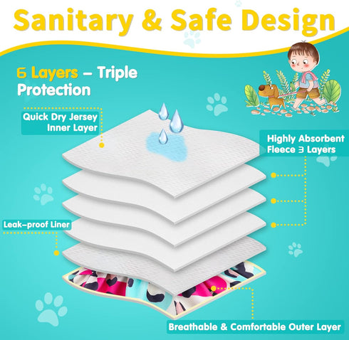 3 Pack Washable Dog Diapers Female Reusable Premium Highly Absorbent Doggie Diapers, Flexible Puppy Diapers, Durable
