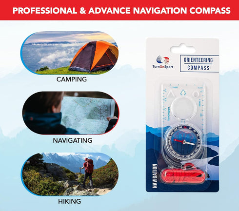 Backpacking Orienteering Compass - Hiking Compass | Advanced Scout Compass Camping and Navigation | Boy Scout Compass