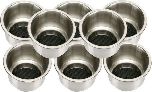8pcs Amarine Made Stainless Drink Holder with Drain, Multi-Use Boat Cup Holders