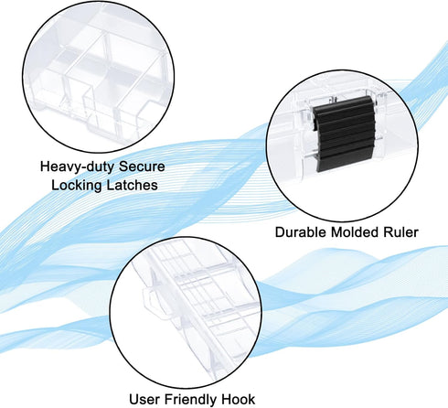 Fishing Tackle Box Set with Adjustable Dividers, Transparent Organizer Tray, 2 Packs/4 Packs Plastic Tool Box