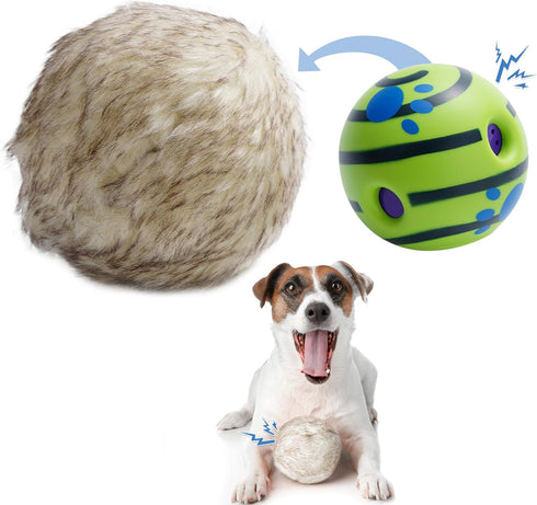 Nocciola Wobble Giggle Ball for Dogs, Interactive Squeaky Toy for All Sizes, Fun Giggle Sounds When Rolled or Shaken (M)