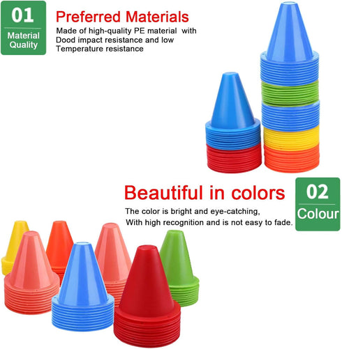 Soccer Training Cone, 10pcs Soccer Cones Training Sports Football Equipment Barriers Plastic Marker Holder Accessory for Fitness Training