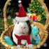 Bearded Dragon Clothes - Christmas Costume with Santa Hat and Scarf, Adjustable Strap, Mini Reptile Outfit (Red)