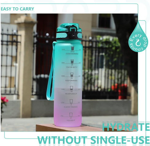 Opard 30oz/32oz Sports Water Bottle with BPA Free Tritan, Leak Proof Flip Top Lid, Reusable Plastic for Gym and Outdoor