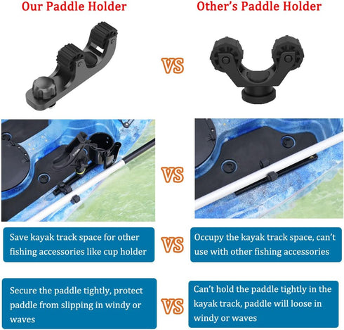 Kayak Paddle Holder Save Track Space Fishing Net Holder for Fishing Kayak Track Mount Accessories