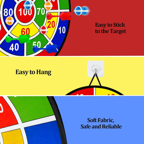 Erpotyl 29'' 12 4 3 4 5 6 7 8 9 10 11 12 Large Dart Board Toys for Kids - Sticky Board with Sticky Balls Darts Indoor