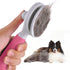 Dog Brush with Release Button - Self-Cleaning Slicker Brush for Grooming, Shedding, Massaging, Pink