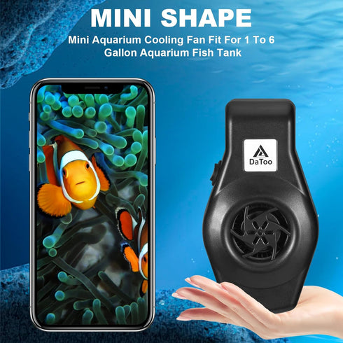 Mini Aquarium Chiller – Small Fish Tank Fan with 2-Level Speed Adjustable, Quiet Cooler for (1-6 Gal) Fish Tank
