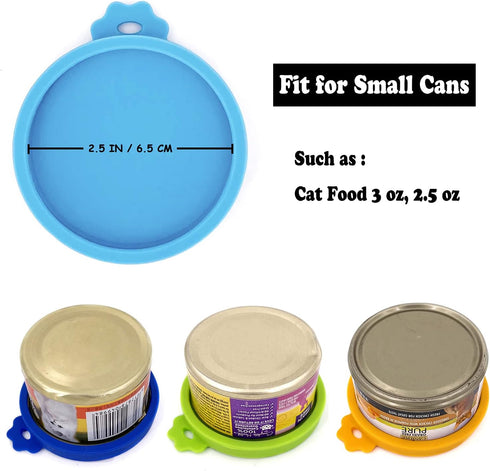 COMTIM Small Size Cat Food Can Lids, 2 Pack Silicone Covers for 3 oz & 2.5 oz Small Cans