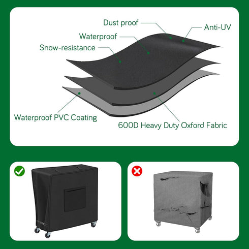 80 600D (34Lx19Wx31H RICHIE Rolling Cooler Cart Cover Fit for Most QT, Waterproof Ice Chest Cover with Zippered Pocket