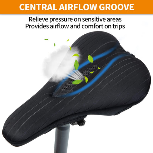 Souke Sports Bike Seat Cover, Gel Padded Bike Seat Cushion, Bicycle Saddle Pad for Women Men with Hollow Design, Water