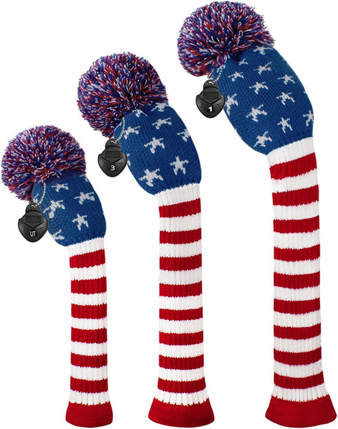 Scott Edward Golf Headcovers Set of 3 for Woods - Fits Driver(460cc), Fairway Wood & Hybrid - Perfect for Golf Bag