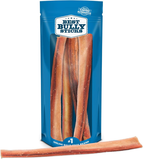 Best Bully Sticks Natural Jumbo Bully Sticks for Large Dogs - 12