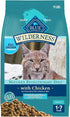 Blue Buffalo Wilderness High-Protein, Grain-Free Natural Dry Food for Adult Cats, Indoor Hairball Control, Chicken,