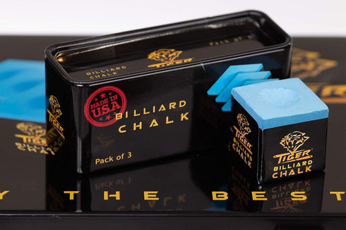 Pack of 3 Tiger Pool Cue Billiard Chalk - Blue