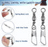 JSHANMEI Fishing Swivels Snaps - High Strength Rolling Barrel Swivels with Safety Snap for Freshwater Saltwater Tackle