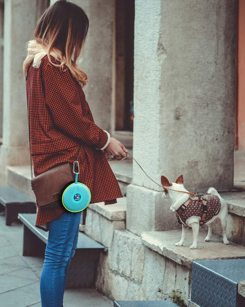 Portable 2 in 1 Pet Bowls with Zipper Carrying Case - Collapsible Double Travel Dog Bowls