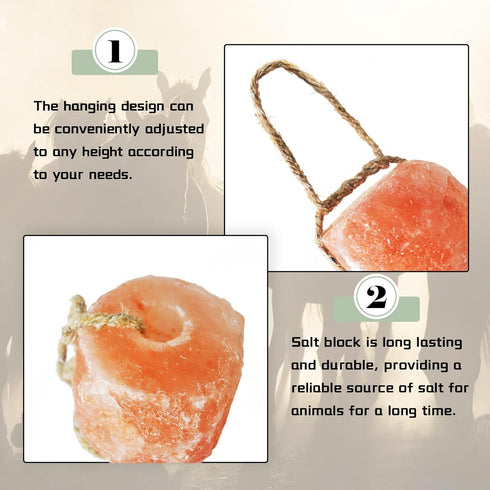 Pack 3,Himalayan Livestock(10.55-12 LBS) kathson Hanging Salt Lick for Horses of Salt Blocks for Horse Natural Organic