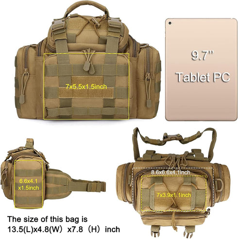 G4Free Sport Outdoor Waist Pack Tactical Sling Bag, Hiking Fanny Pack for Fishing Tackles