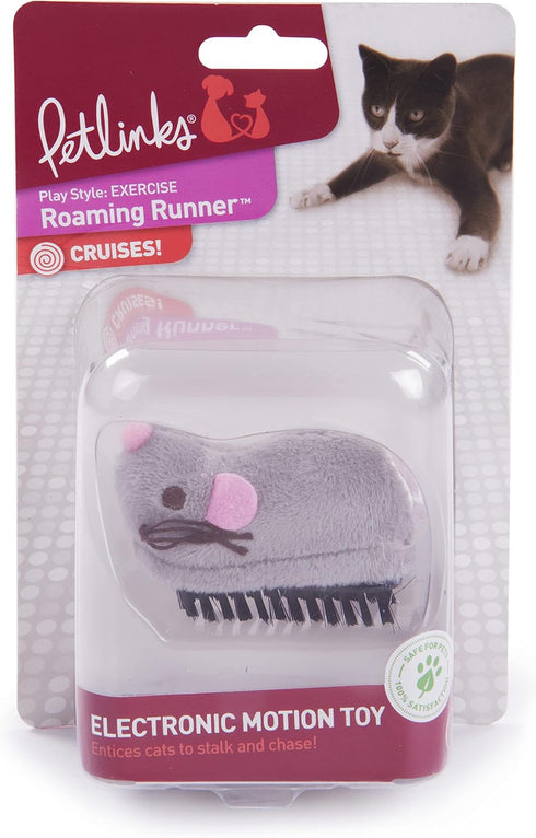 Petlinks Roaming Runner Mouse Electronic Motion Toy for Cats & Kittens, Battery Powered, Gray