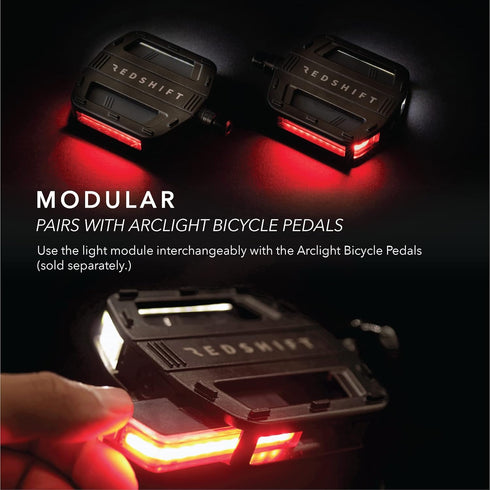 REDSHIFT ARCLIGHT LED Bicycle Light, Dual-Color Front-Rear Bike Light and Mount for Day and Night Riding, 36+hr Battery