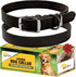 Adityna Leather Dog Collar for Extra-Small Dogs and Puppies, Classic Style, Heavy Duty Black Leather (XS, Neck: 10-13