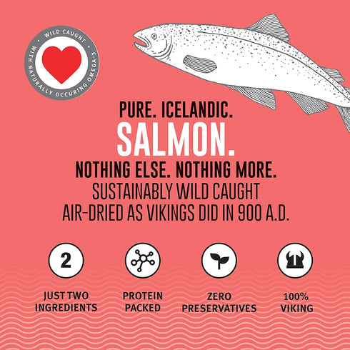 Icelandic+ Fish Chips: Salmon, 2.5oz, Dog Treats for Medium-Large Dogs, Natural 2 Ingredient Air-Dried Treats
