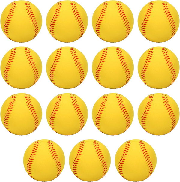 Bac-kitchen Foam Baseballs, 9 Inch Soft Baseballs Training Pitch Stress Ball with Drawstring