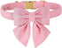 Maca Bates Dog Collar with Pink Bow - Adjustable Solid Colors Sailor Bow Tie Collar for Small Medium Large Girl Boy