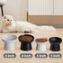 Small Ceramic Raised Cat Bowls, Tilted Elevated Food or Water Bowls, Dishwasher Safe, White