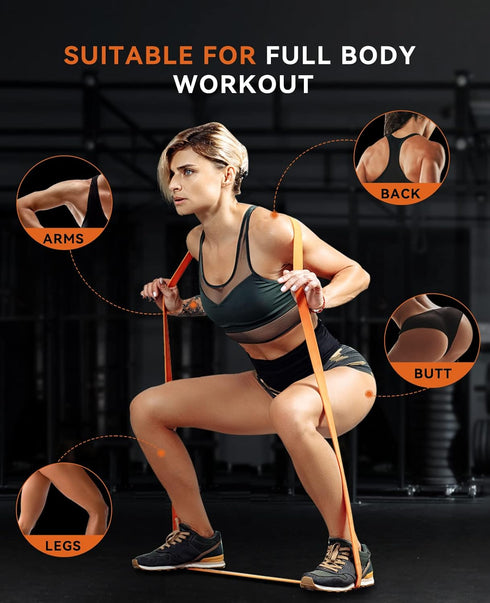 SUNPOW Pull Up Assistance Bands Set of 5 Heavy Duty Resistance Workout Exercise Stretch Fitness Bands with Guide