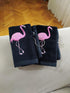 Pink Flamingo Golf Towel, 100% Turkish Cotton Absorbent Golf Bag Towel with Clip, 11X18 inch (black, 2)