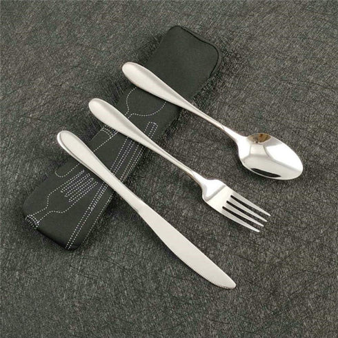 Set Sets Set Set Ochine Portable Travel Utensils Portable Stainless Steel Flatware Travel Camping Cutlery Portable