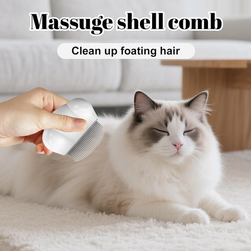 5-in-1 Pet Grooming Kit for Cats and Dogs Flea Comb, Double-Layer Dense Tooth Comb, Knot Remover & Wave Massage Brush