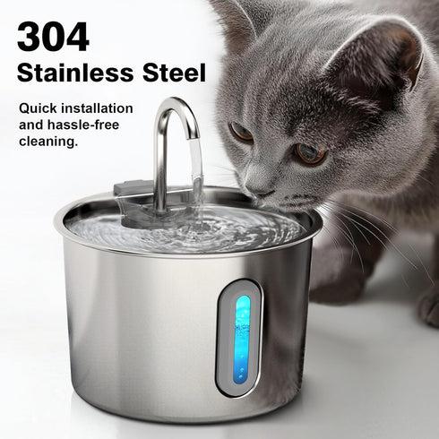74oz/2.2L 4 4 Cat Water Fountain, Cat Fountain for Drinking - Pet Water Fountain Stainless Steel for Cats Inside