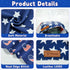 Vehomy 4th of July Pet Dog Costume - Cowboy Hats with Star Décor and American Flag Bandanas for Dogs Cats (4Pcs)