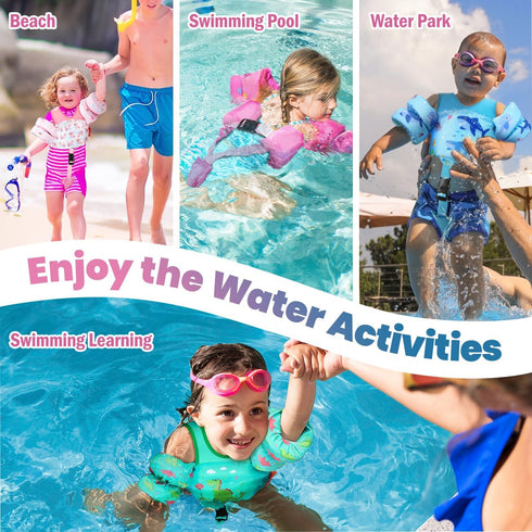 Heysplash Kids Swimming Vest, Toddler Floaties, Swim Jacket Water Wing Arm Baby Float, Puddle Jumper Aid for Boy Girl