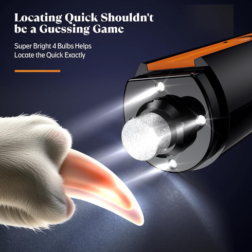 4-Lights Trimmers, 3 YABIFE Dog Nail Grinder, Easy Quick Locate Dog Nail for Puppy Paw Toenails or Pets from Small