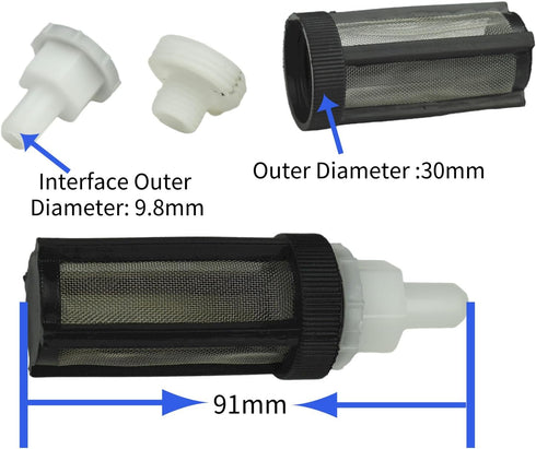 DC 24V 385 Diaphragm Water Pump, 5-Piece Power Supply Filter Hose for Experimental Models
