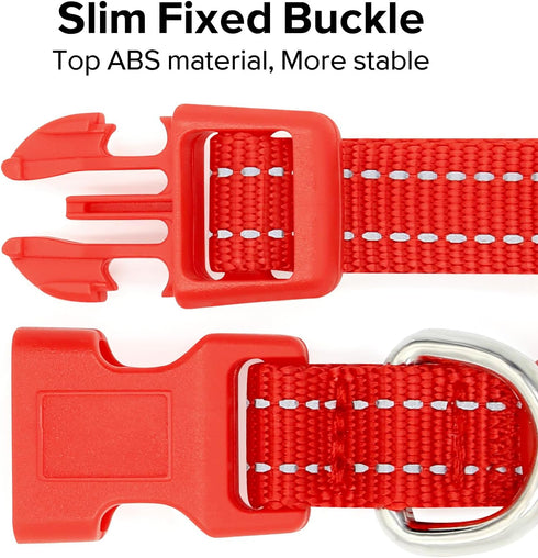 BSEEN LED Dog Collar - Rechargeable Light Up Collar for Small Dogs & Cats, Reflective Adjustable Safety Lights (Red, XS)