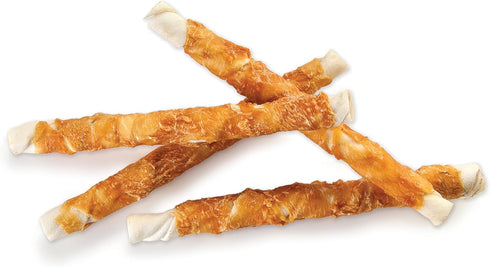 16 oz Pet 'n Shape Chik 'n Hide Twists Chicken Wrapped Rawhide Natural Dog Treats, Small