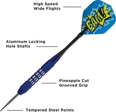 Viper Comix Steel Tip Darts, 22 Grams, High-Quality Game Equipment