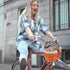 32X27X21Cm GANAZONO Rattan Woven Bike Basket Front Carrier with Pet Cage Liner, Natural Tone, Sturdy Bike Storage