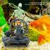 Aquarium Pirate Captain Decoration Aquarium Skeleton Ornament Landscape Decorations of Pirate Captain Skeleton on Wheel Action