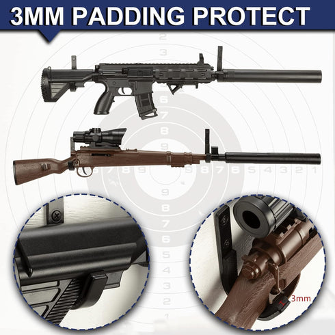 Heavy Duty Steel Gun Rack Storage Wall Mount Hooks for Rifles, Shotguns, and Archery Bow