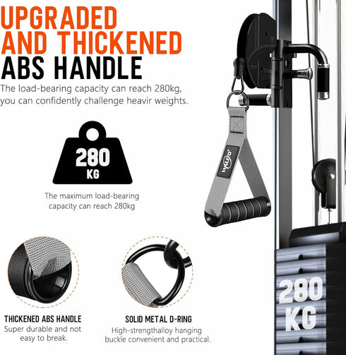WALITO Exercise Handles, Heavy Duty Replacement Cable Machine Attachments for Home Gym Equipment