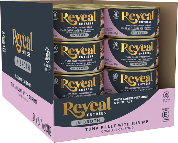 Reveal Entres Natural Wet Cat Food, Grain-Free with Added Vitamins & Minerals,