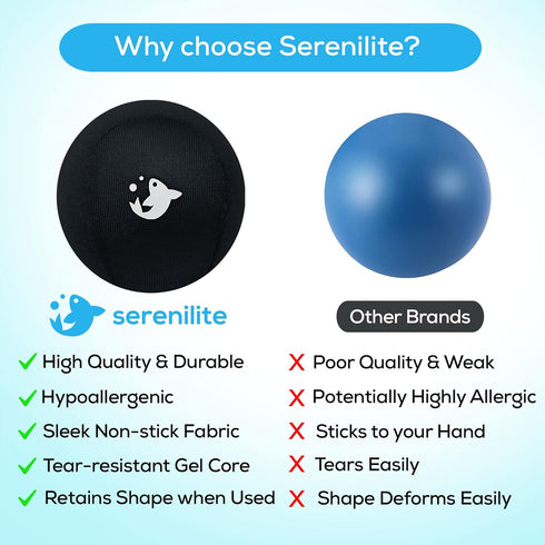 Serenilite Stress Balls for Adults, Hand Therapy Squeeze Ball, Grip Strengthening Physical Therapy Balls