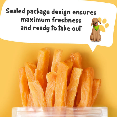 10.6 oz Dog Treats Chews, Sweet Potato Strips, Gluten & Grain Free Dog Snacks for Training Rewards